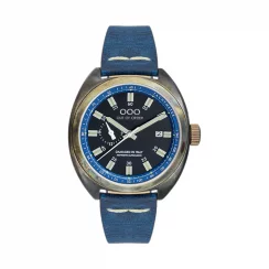 Herrenuhr aus Silber Out Of Order Watches mit Ledergürtel Torpedine Blue 42MM Automatic