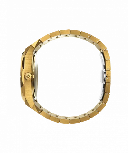 Relógio Paul Rich ouro para homens com pulseira de aço Frosted Star Dust Arabic Edition - Gold Desert 45MM