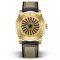 Reloj de hombre dorado Zinvo Relojes con correa de piel auténtica Blade - Gold 44MM