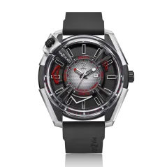 Orologio Mazzucato bracciale da uomo in colore argento con cinturino in caucciù LAX Dual Time - 48MM Automatic