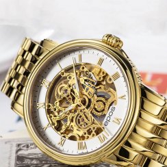 Zlaté pánské hodinky Epos s ocelovým páskem Emotion 3390.156.22.20.32 41MM Automatic