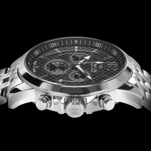 Men's silver Louis XVI watch with steel strap Athos 801 - Silver 43MM
