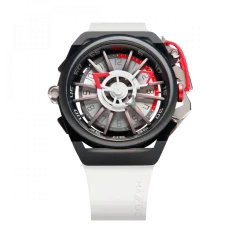 Čierne pánske hodinky Mazzucato s gumovým pásikom Rim Sport Black / White - 48MM Automatic
