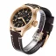 Zlaté pánske hodinky Aquatico Watches s koženým pásikom Big Pilot Black Automatic 43MM