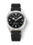 Stříbrné pánské hodinky Nivada Grenchen s koženým páskem Super Antarctic 3.6.9 Black No Vintage Effect 32039A15 38MM Automatic