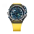 Čierne pánske hodinky Mazzucato s gumovým pásikom Rim Sport Black / Yellow - 48MM Automatic