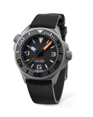 Relógio Undone Watches prata para homens com pulseira de borracha Aquadeep - Signal Black 43MM Automatic