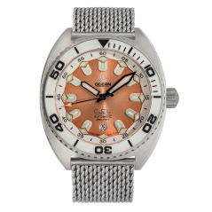 Zilverkleurig herenhorloge van Oceancrawler Watches met stalen band Core Diver - Refractor 44MM