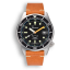 Męski srebrny zegarek Squale dia ze skórzanym paskiem 1521 Black Blasted Leather - Silver 42MM Automatic