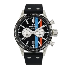 Reloj TW Steel plata con correa de caucho Volante Sport VS123 48MM