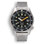 Reloj Squale plateado para hombre con correa de acero 1521 Black Blasted Mesh - Silver 42MM Automatic