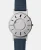 Men's silver Eone watch with leather strap Bradley Canvas - Aqua 40MM
