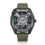 Montre homme Mazzucato en argent noir avec bracelet en caoutchouc LAX Dual Time Black / Green - 48MM Automatic