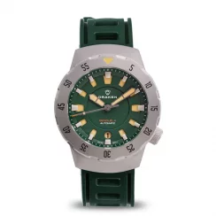 Męski srebrny zegarek Draken ze stalowym paskiem Benguela – Green NH35A Steel 43MM Automatic