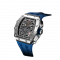Stříbrné pánské hodinky Tsar Bomba Watch s gumovým páskem TB8204Q - Silver / Blue 43,5MM