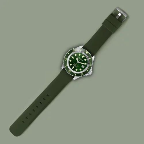 Miesten hopeinen Audaz Watches -kello teräshihnalla Abyss Diver ADZ-3010-03 - Automatic 44MM