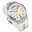 Reloj Bomberg Watches plata con banda de goma CHROMA BLANCHE 43MM Automatic