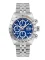 Zilverkleurig herenhorloge van Delma Watches met stalen riem band Montego Silver / Blue 42MM Automatic
