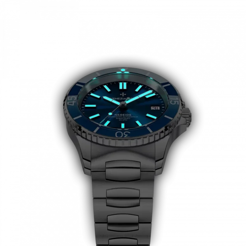 Strieborné pánske hodinky Venezianico s oceľovým pásikom Nereide 3121502C Blue 39MM Automatic