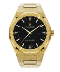 Montre Paul Rich pour homme de couleur or avec bracelet en acier Frosted Star Dust II - Void Gold 43MM
