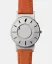 Men's silver Eone watch with leather strap Bradley Canvas Orange- Silver 40MM