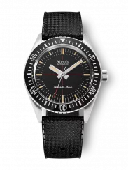 Męski srebrny zegarek Nivada Grenchen z gumowym paskiem Antarctic Diver No Date 32044A01 38MM Automatic
