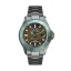 Strieborné pánske hodinky Out Of Order Watches s ocelovým pásikom Turquoise and Brown Casanova 44MM