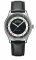 Strieborné pánske hodinky Delbana Watches s koženým pásikom Recordmaster Mechanical White / Black 40MM