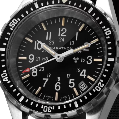 Men's silver Marathon Watches watch with rubber strap Medium Diver's Quartz 36MM