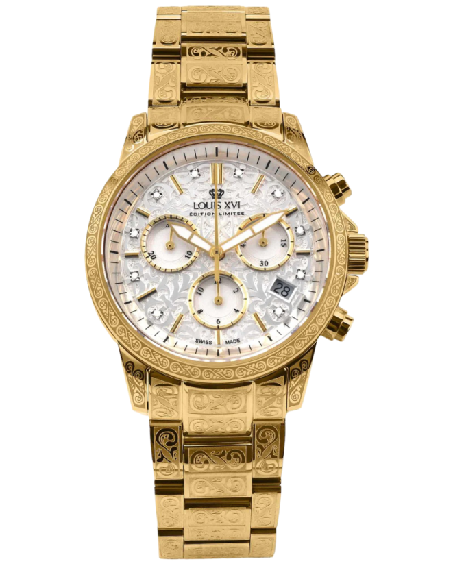 Women's gold Louis XVI watch with steel strap Palais Royale Woman