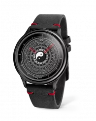 Montre Undone Watches pour hommes en noir avec bracelet en cuir Zen Cartograph Black 40MM