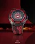 Zwart herenhorloge van Nsquare met rubberen band FIVE ELEMENTS Black / Red 46MM Automatic