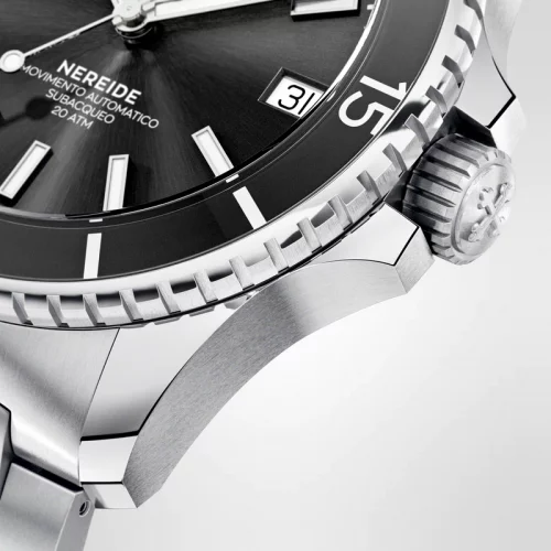 Men's Venezianico silver watch with steel strap Nereide 3121504C Black 39MM Automatic