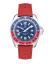 Men's silver Momentum Watch with rubber strap Sea Quartz GMT Pepsi - Red Tropic Rubber 42MM
