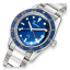 Miesten hopeinen Squale - kello teräsrannekkeella Sub-39 GMT Vintage Blue Bracelet - Silver 40MM Automatic