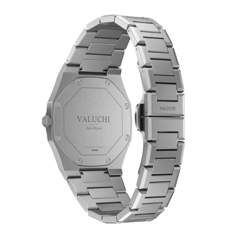 Men's silver Valuchi watch with steel strap Date Master - Silver Black 40MM
