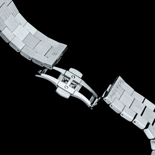 Relógio Paul Rich de prata para homem com pulseira de aço Star Dust Frosted - Silver Automatic 45MM