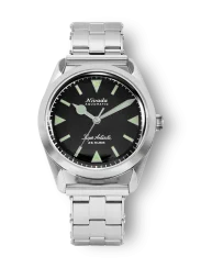 Strieborné pánske hodinky Nivada Grenchen s oceľovým pásikom Super Antarctic 32026A13 38MM Automatic