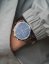 Reloj About Vintage plateado para hombre con cinturón de cuero genuino Chronograph Blue Sunray 1815 41MM