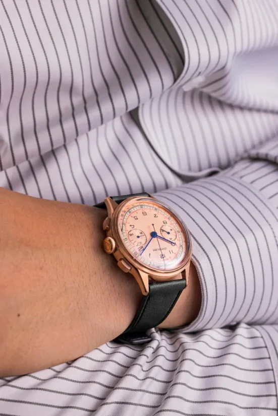 Zlaté pánské hodinky Excelsior Park s koženým páskem ROSE GOLD 38,9MM Automatic