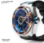 Męski srebrny zegarek Nsquare ze skórzanym paskiem SnakeQueen Blue 46MM Automatic
