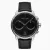 Men's silver Nordgreen watch with leather strap Pioneer Textured Black Dial - Black Leather / Silver 42MM