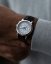 Stříbrné pánské hodinky Corniche s koženým páskem Chronograph Steel with White dial 39MM