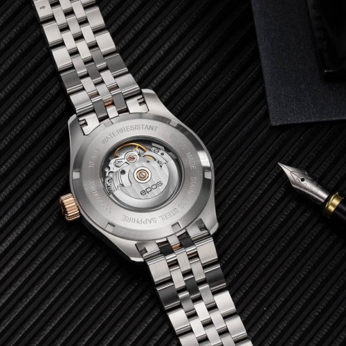Epos srebrni muški sat sa čeličnim remenom Passion 3501.132.34.15.44 41MM Automatic