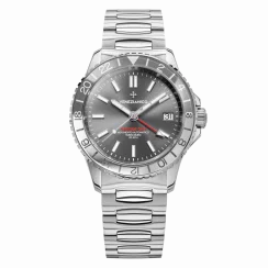 Srebrny męski zegarek Venezianico ze stalowym paskiem Nereide GMT 3521501C 39MM Automatic