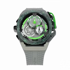 Zwart herenhorloge van Mazzucato met een rubberen band RIM Monza Black / Green - 48MM Automatic
