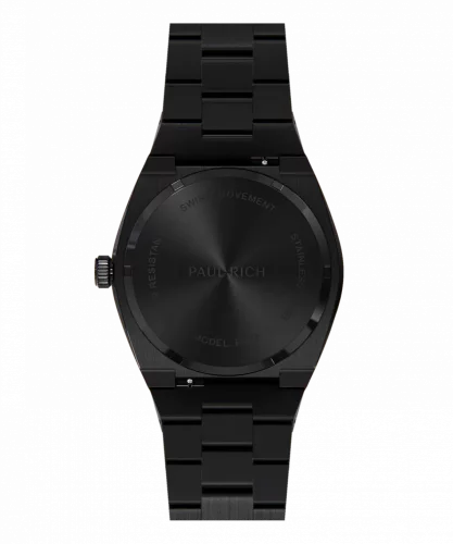 Men's black Paul Rich watch with steel strap Frosted Star Dust Midnight Abyss - Black 45MM