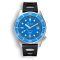 Miesten hopeinen Squale - kello kuminauhalla 1521 Blue Blasted Rubber - Silver 42MM Automatic