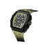 Muški crni sat Tsar Bomba Watch s gumicom TB8204Q - Black / Green 43,5MM
