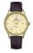 Złoty zegarek męski Delbana Watches ze skórzanym paskiem Della Balda Gold 40MM Automatic